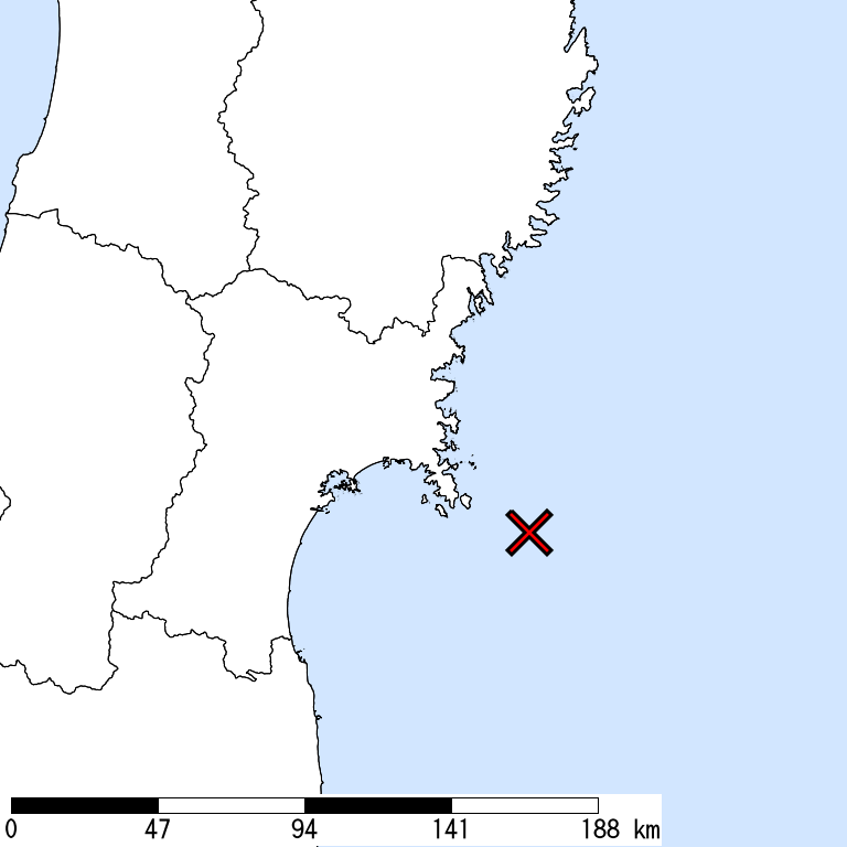 推定震度6弱以上の震度遭遇人口地図
