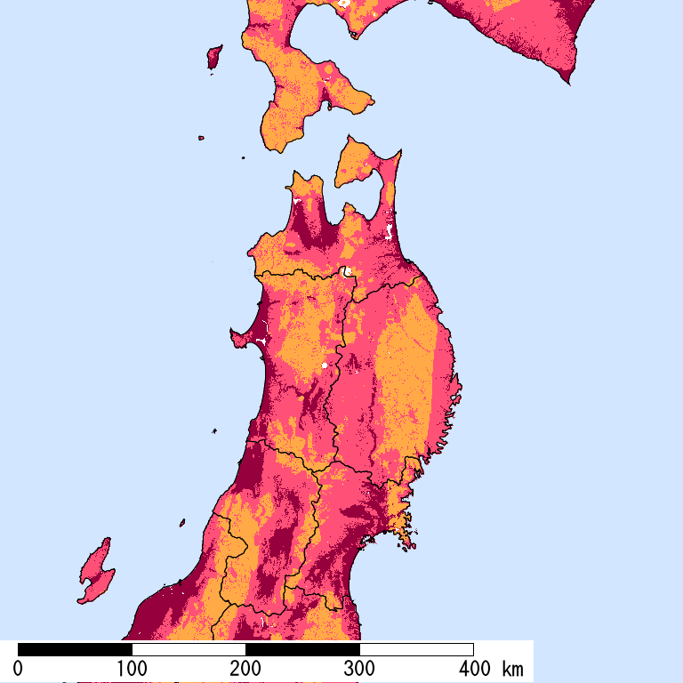 再現期間50000年相当の計測震度分布地図