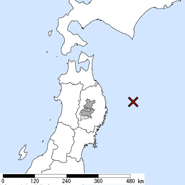 推定震度5強以上の震度遭遇人口地図