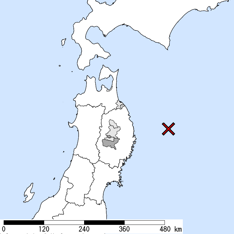 推定震度5強以上の震度遭遇人口地図