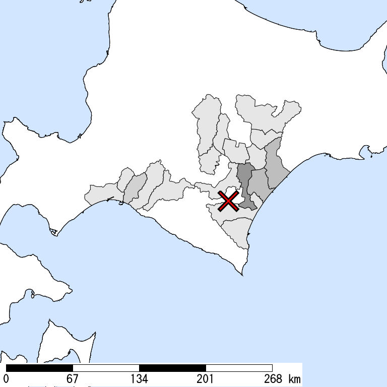 推定震度5弱以上の震度遭遇人口地図