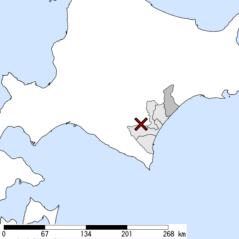 推定震度5強以上の震度遭遇人口地図