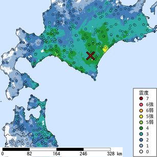 推定震度分布