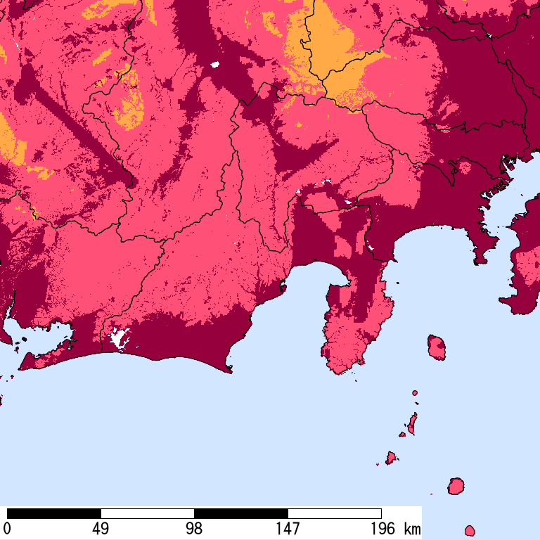 再現期間50000年相当の計測震度分布地図