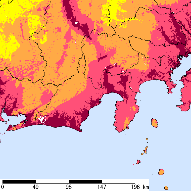 50年間超過確率2%の計測震度分布地図