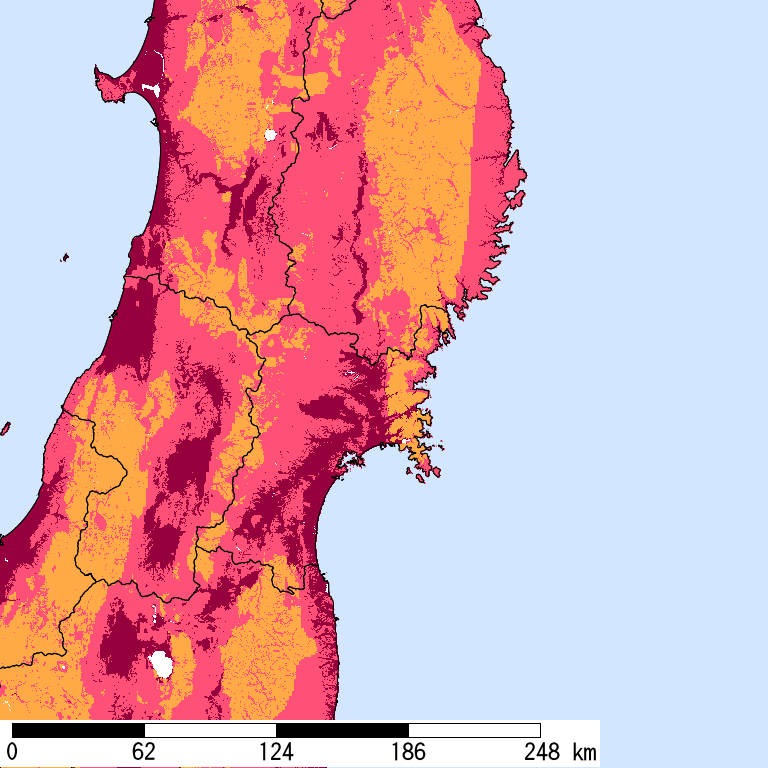 再現期間50000年相当の計測震度分布地図
