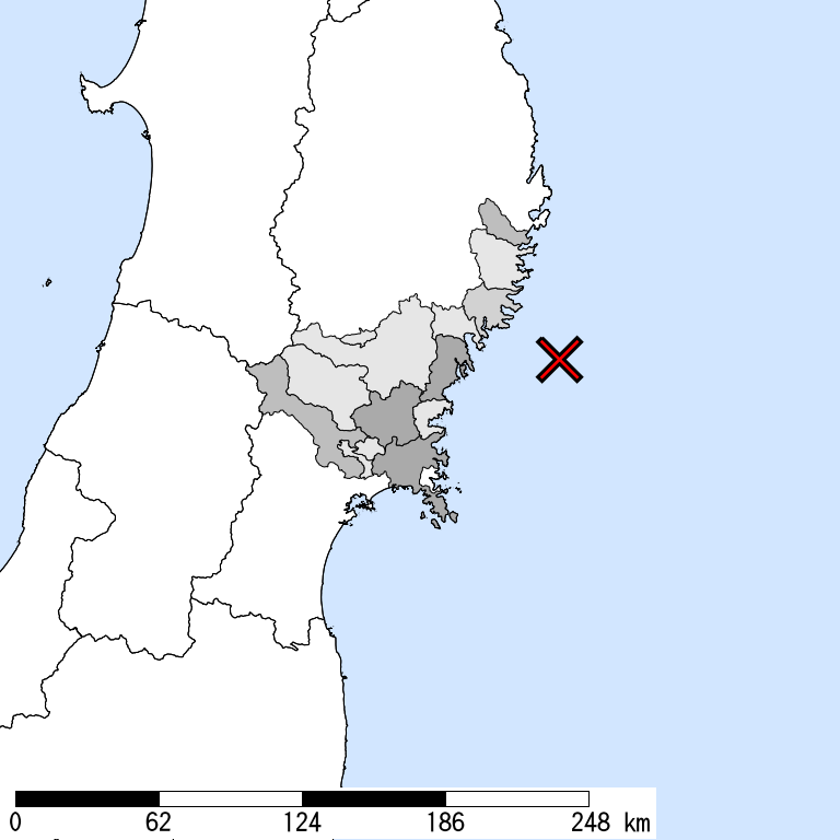 推定震度5弱以上の震度遭遇人口地図