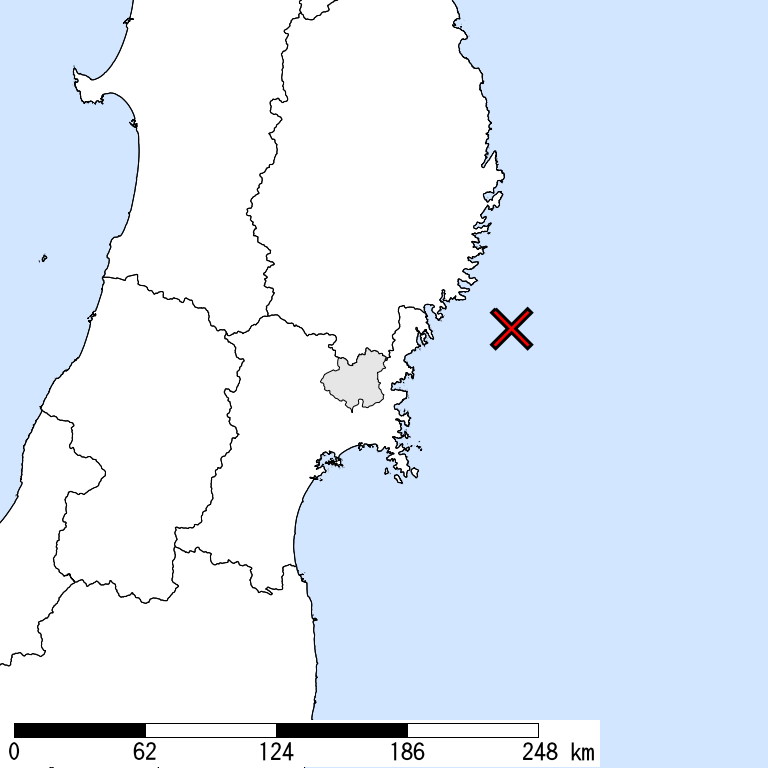 推定震度5強以上の震度遭遇人口地図