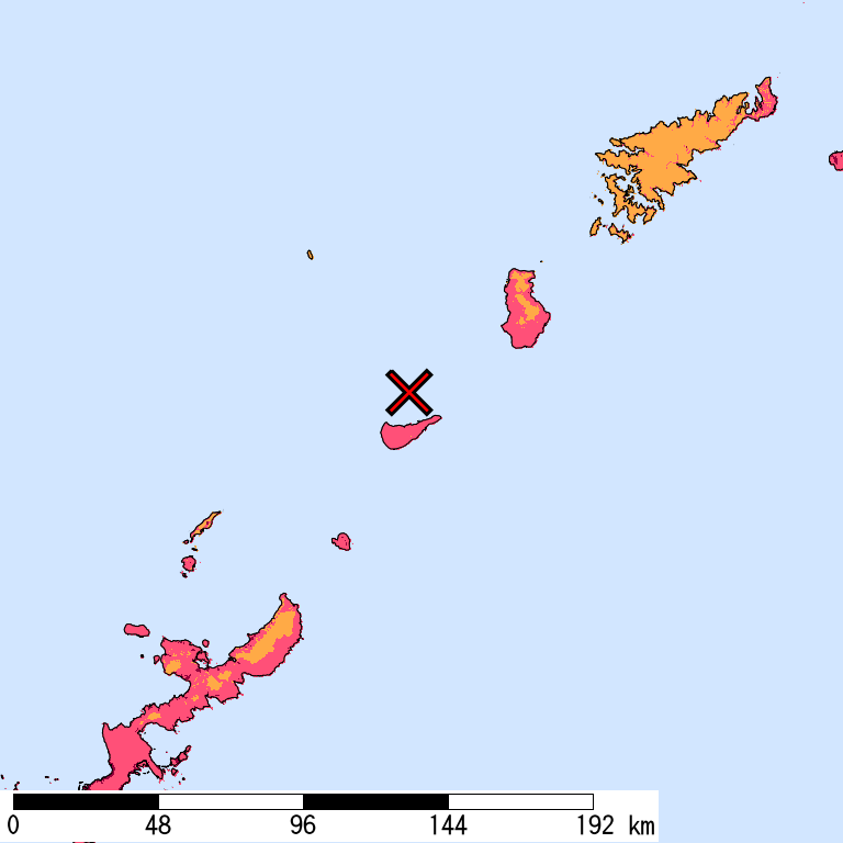 50年間超過確率2%の計測震度分布地図