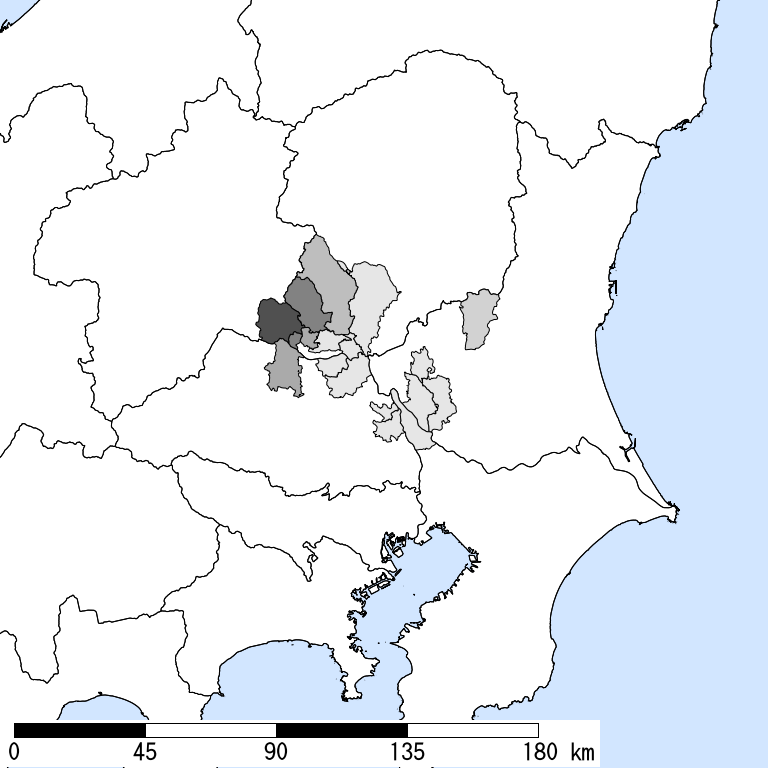 推定震度5弱以上の震度遭遇人口地図