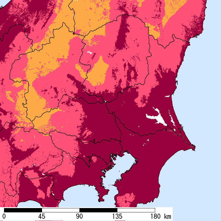再現期間50000年相当の計測震度分布地図