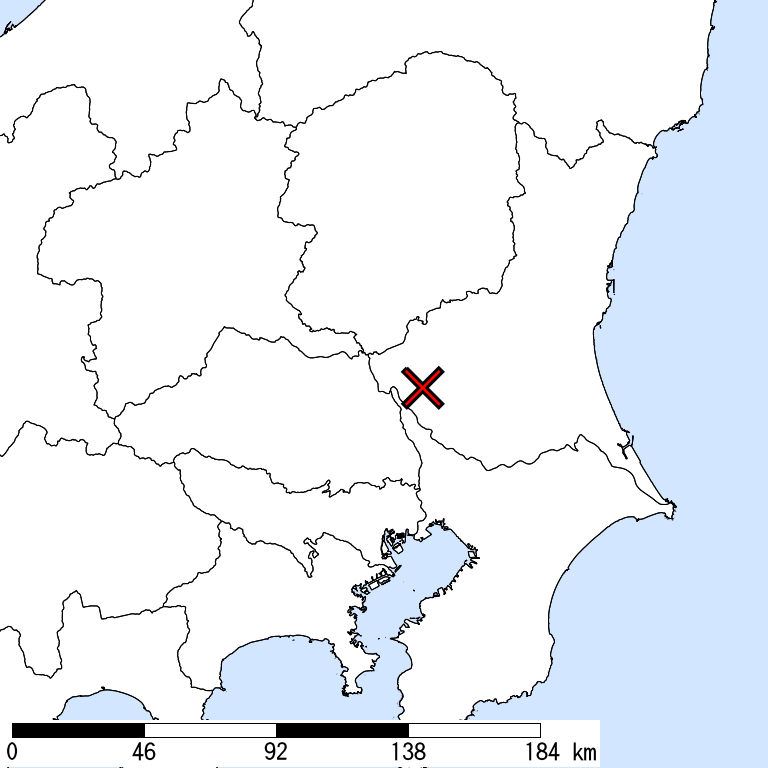 推定震度5強以上の震度遭遇人口地図