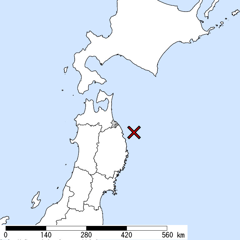推定震度6強以上の震度遭遇人口地図