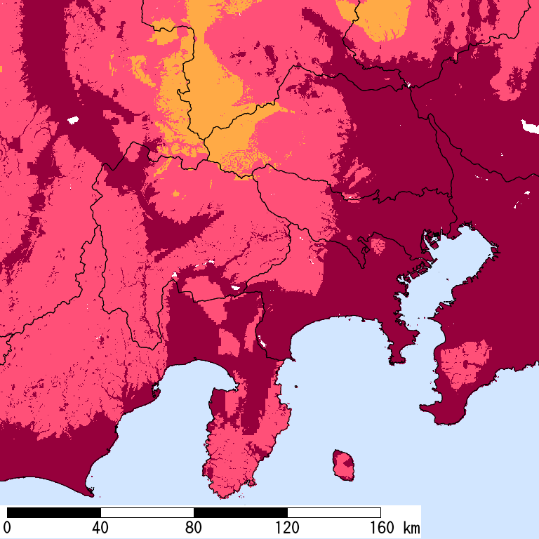 再現期間50000年相当の計測震度分布地図