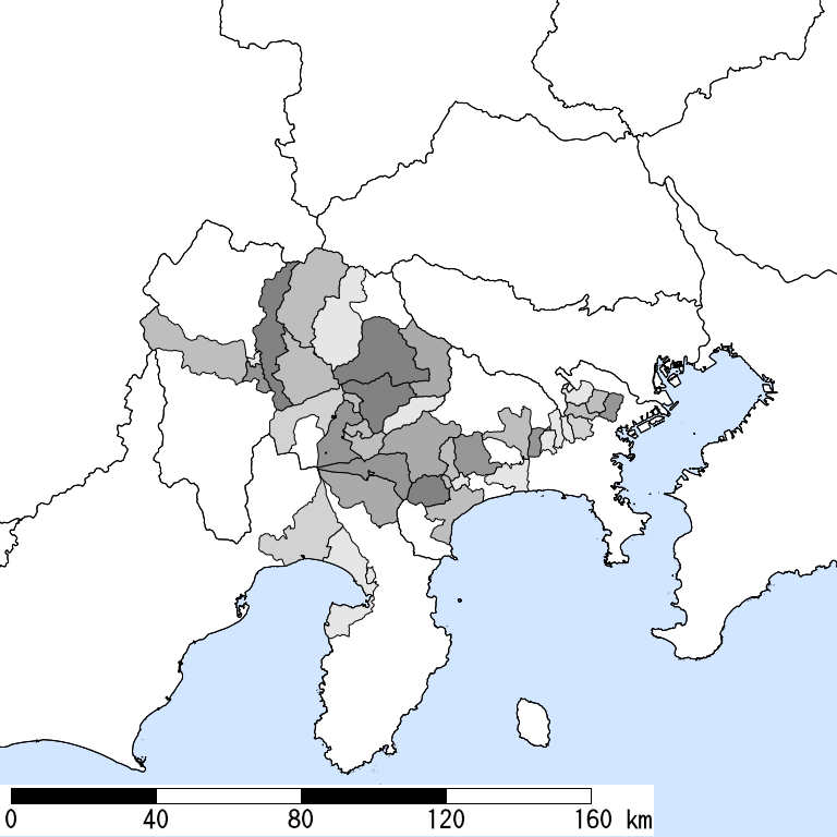 推定震度5弱以上の震度遭遇人口地図
