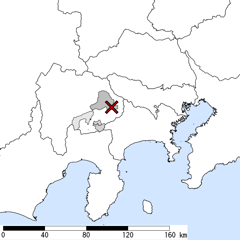 推定震度5強以上の震度遭遇人口地図
