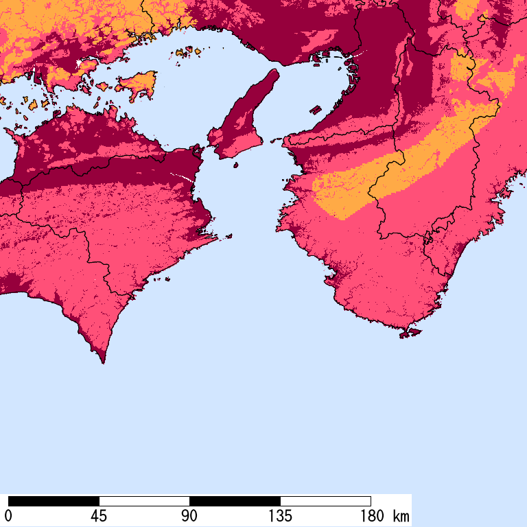 再現期間50000年相当の計測震度分布地図
