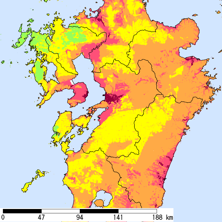 50年間超過確率2%の計測震度分布地図