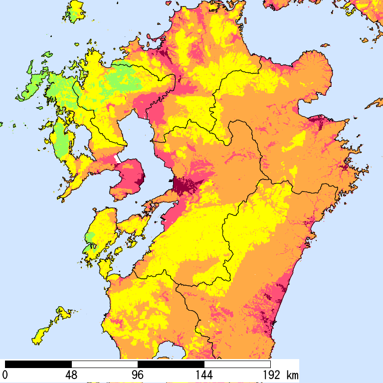 50年間超過確率2%の計測震度分布地図