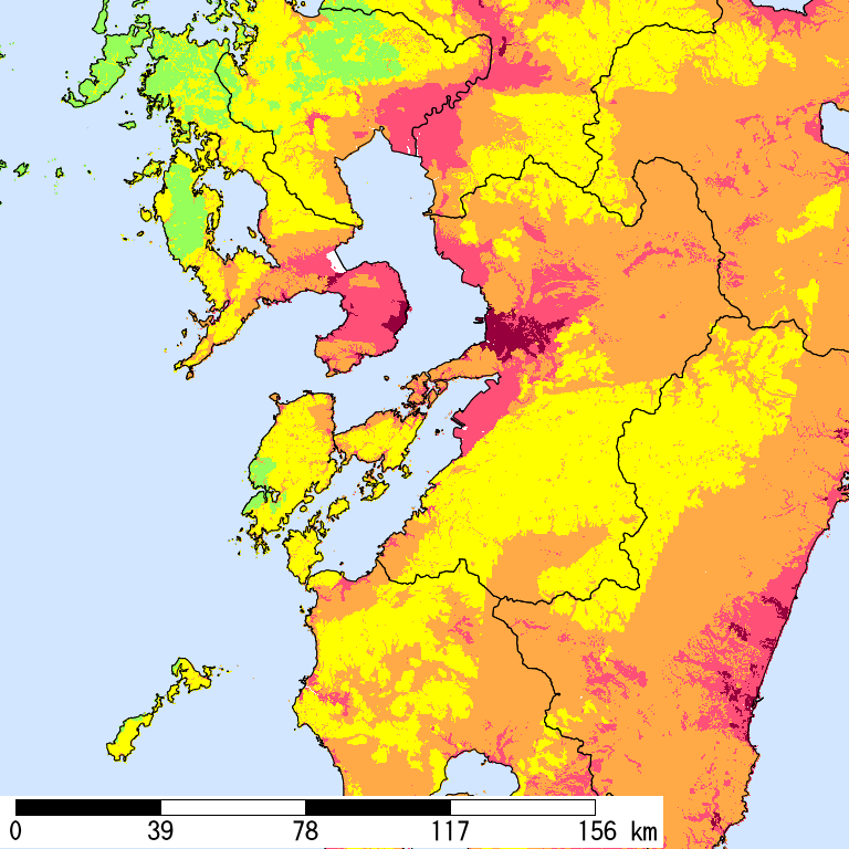 50年間超過確率2%の計測震度分布地図