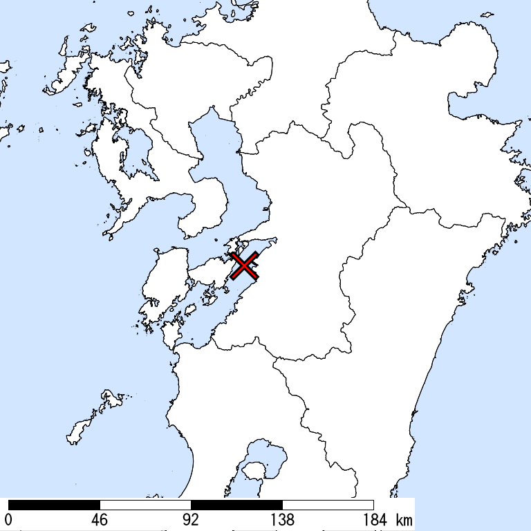 推定震度6弱以上の震度遭遇人口地図