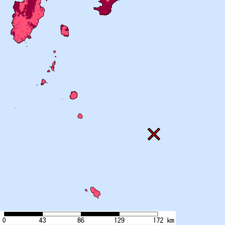 再現期間50000年相当の計測震度分布地図