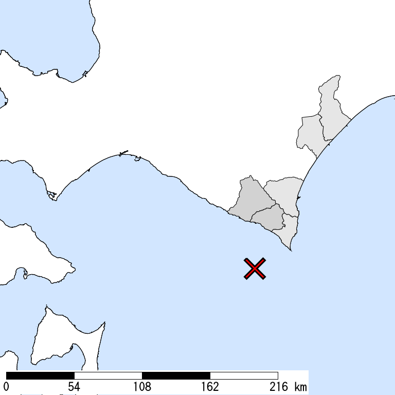 推定震度5弱以上の震度遭遇人口地図