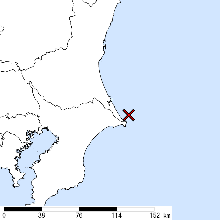 推定震度5強以上の震度遭遇人口地図