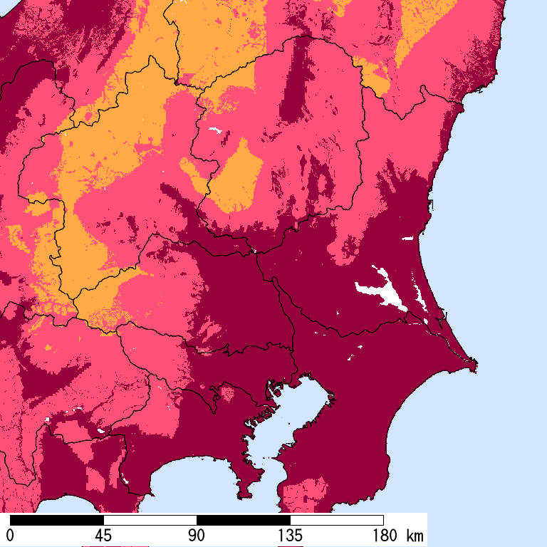 再現期間50000年相当の計測震度分布地図