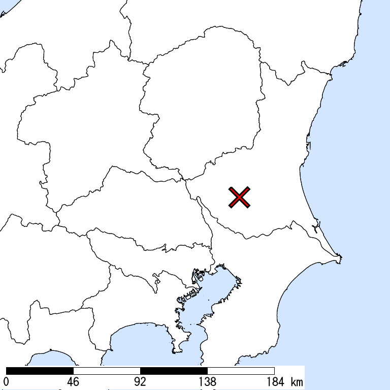 推定震度5強以上の震度遭遇人口地図