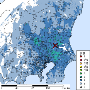 推定震度分布