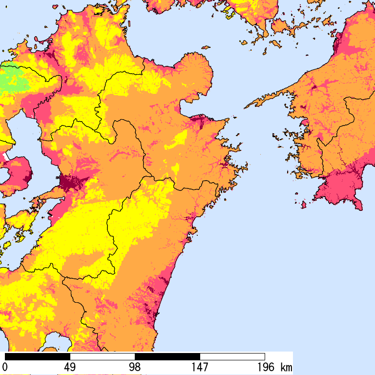 50年間超過確率2%の計測震度分布地図