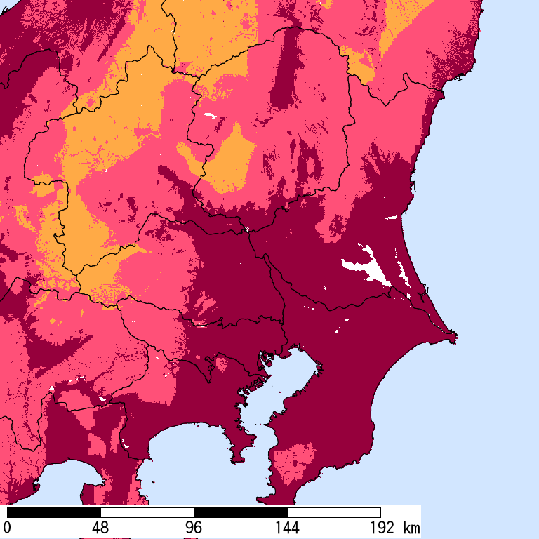 再現期間50000年相当の計測震度分布地図