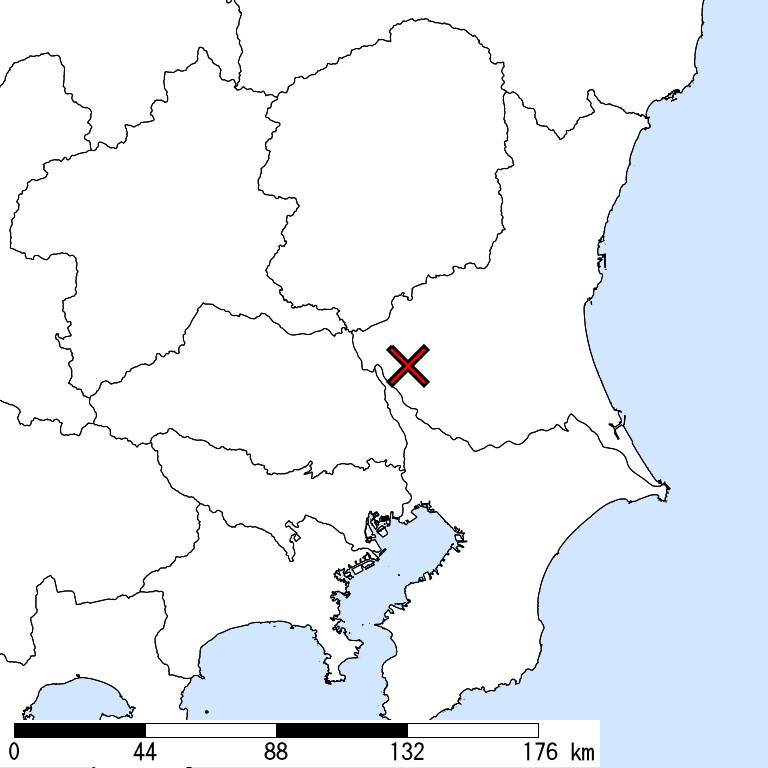 推定震度5強以上の震度遭遇人口地図
