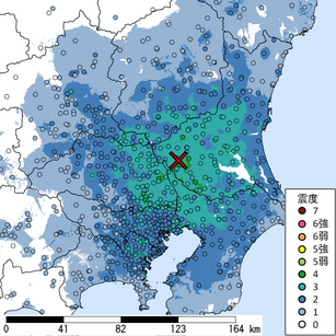 推定震度分布