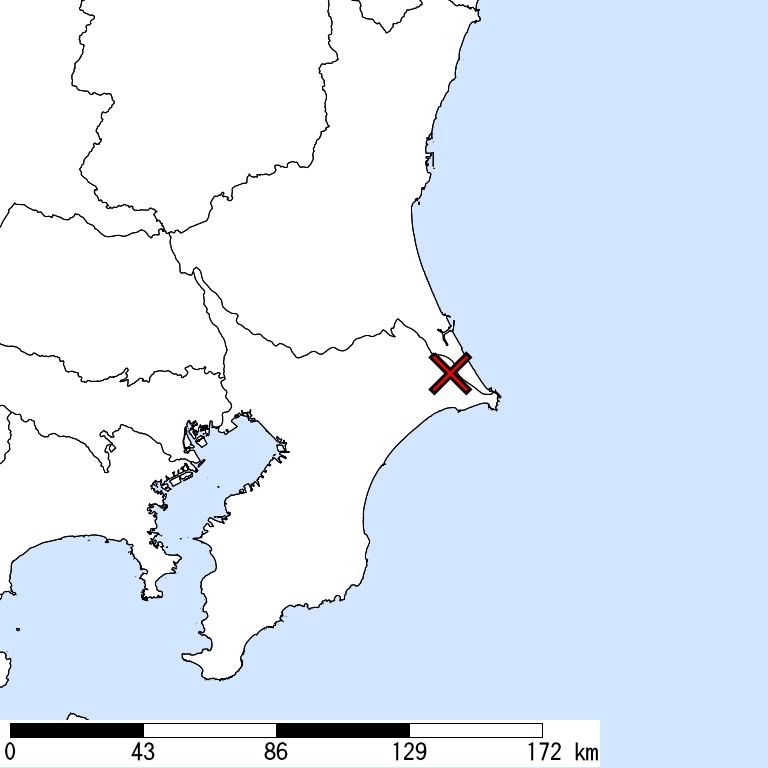 推定震度5弱以上の震度遭遇人口地図