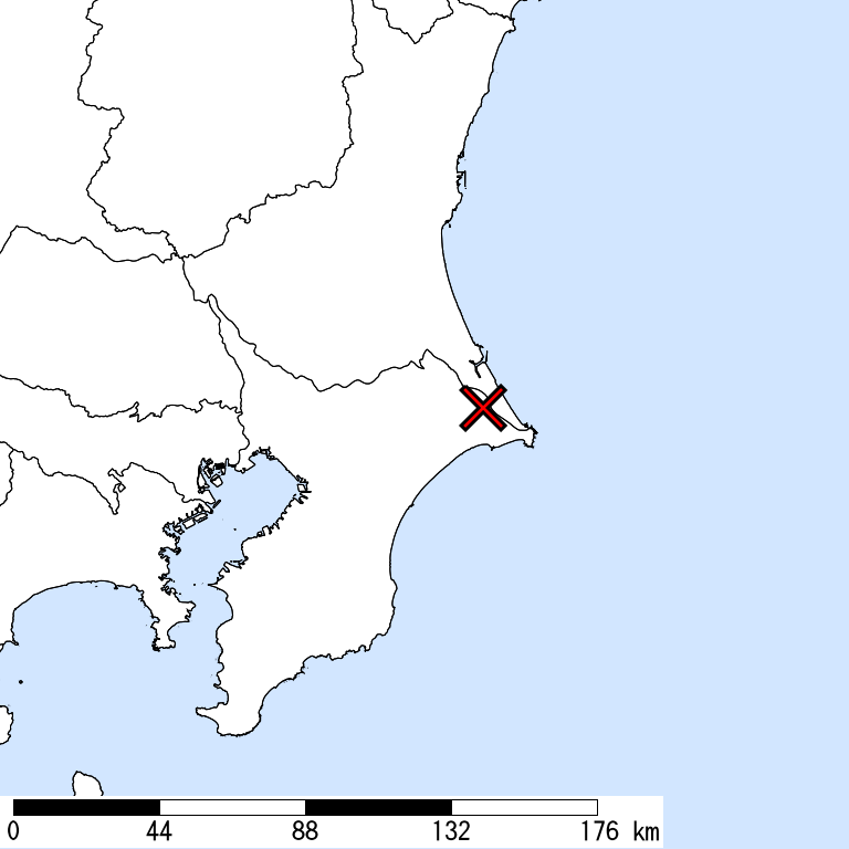 推定震度6弱以上の震度遭遇人口地図