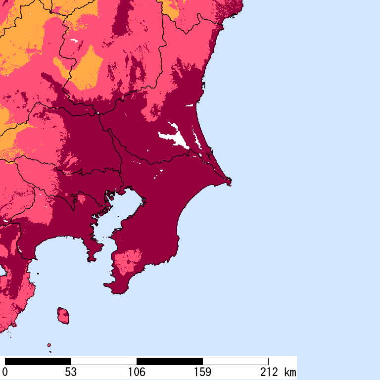再現期間50000年相当の計測震度分布地図