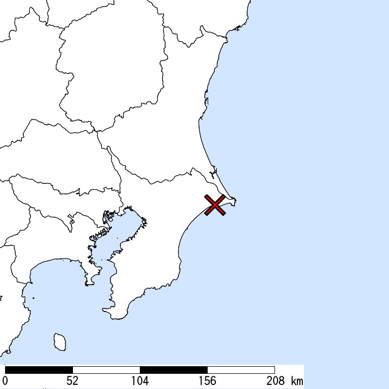 推定震度6強以上の震度遭遇人口地図