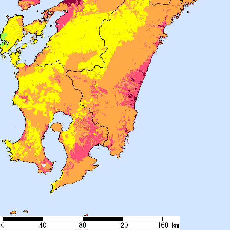 50年間超過確率2%の計測震度分布地図